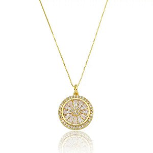 Colar Pizza Roda Folheado a Ouro 18K
