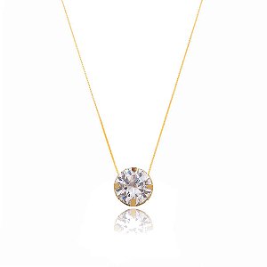 Colar Ponto De Luz Invisível Veneziano Folheado a Ouro 18K