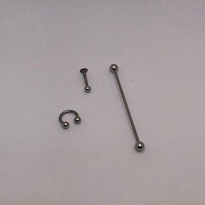 Piercing Aço Variado Folheado a Ouro 18K