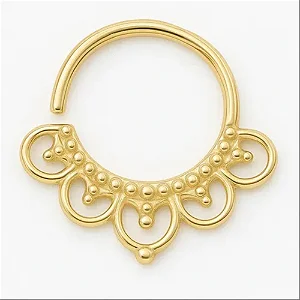 Piercing Arabesco Bolinhas Folheado a Ouro 18K