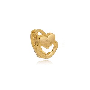Piercing Argola Coração Vazado Folheado a Ouro 18K