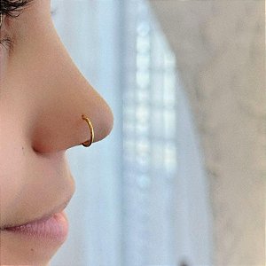 Piercing Argola Nariz 9Mm Folheado a Ouro 18K