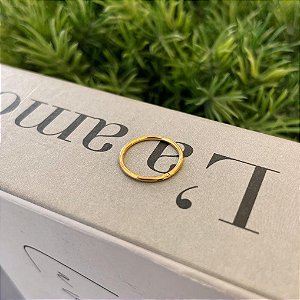 Piercing Argola Segmentada Lisa 14Mm Folheado a Ouro 18K