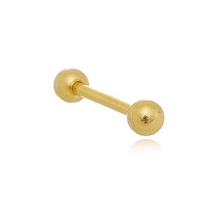 Piercing Bolinha 12Mm Folheado a Ouro 18K