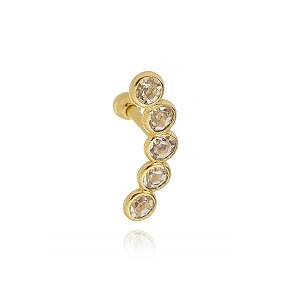 Piercing Cluster 5 Bolinhas Folheado a Ouro 18K