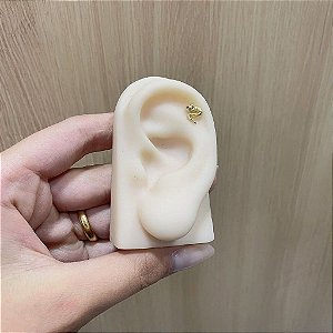 Piercing Cobra Cravejado Folheado a Ouro 18K