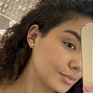 Piercing Fake 1 Fio Cristal Folheado a Ouro 18K