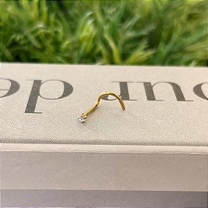 Piercing Nostril Zirc Folheado a Ouro 18K