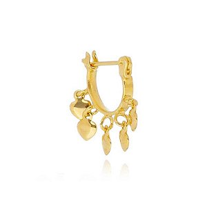 Piercing Pandeiro Coração Liso Folheado a Ouro 18K
