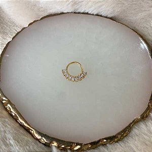 Piercing Torção Arco Navetes Folheado a Ouro 18K