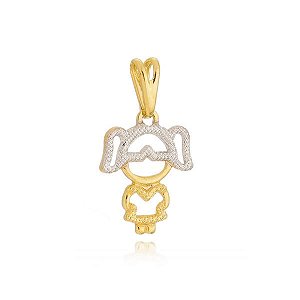 Pingente MENINA Vazado DET RODIO