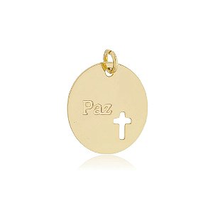 Pingente Mandala Paz e Cruz Vazada