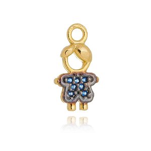 Pingente Menino Cravejado Azul