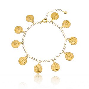 Pulseira 10 Mandamentos Folheado a Ouro 18K