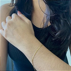 Pulseira 21Cm Elo Gucci Folheado a Ouro 18K