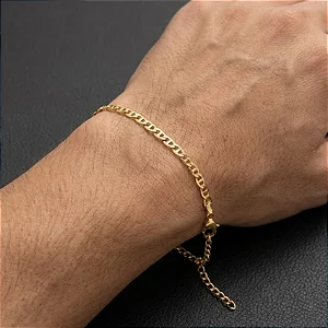 Pulseira 21Cm Elo Gucci Folheado a Ouro 18K