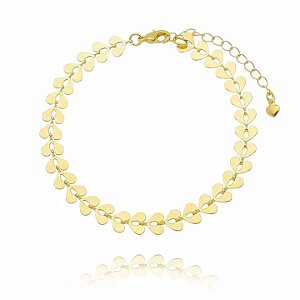 Pulseira Coração Recort Folheado a Ouro 18K