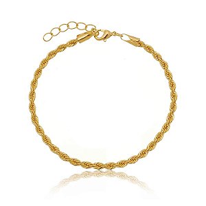 Pulseira Cordão Baiano 2,4Mm Folheado a Ouro 18K