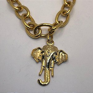 Pulseira Elo Medio Pingentes Variados Folheado a Ouro 18K