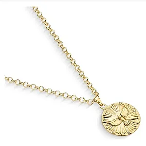 Pulseira Elo Português Grande Pingente Sabedoria Folheado a Ouro 18K