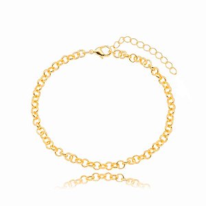 Pulseira Elo Português 4Mm Folheado a Ouro 18K