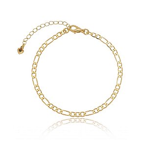 Pulseira Groumet 3X1 Folheado a Ouro 18K