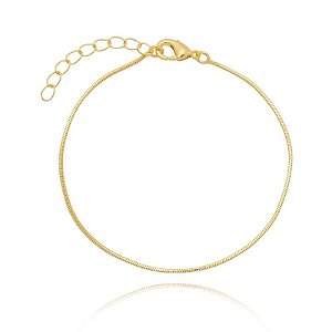 Pulseira Rabo De Rato Lisa Folheado a Ouro 18K