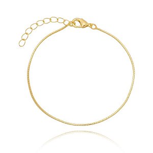 Pulseira Rabo De Rato Lisa Folheado a Ouro 18K