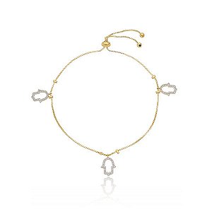 Pulseira Reg Hamsas Folheado a Ouro 18K