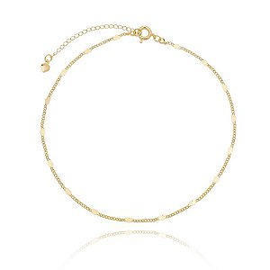 Tornozeleira Corações Marcados Folheado a Ouro 18K