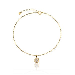 Tornozeleira Elo Português Folheado a Ouro 18K