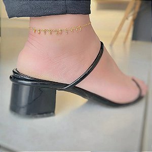 Tornozeleira Pingentes Bolinhas Folheado a Ouro 18K