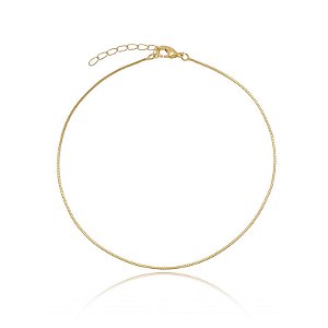 Tornozeleira Rabo De Rato Lisa Folheado a Ouro 18K