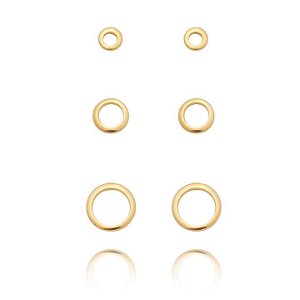 Trio Círculos Folheado a Ouro 18K