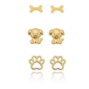 Trio Pet Folheado a Ouro 18K