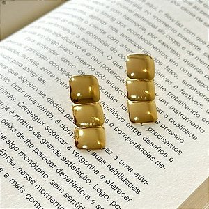 Brinco Cascata Quadrados Folheado a Ouro 18k