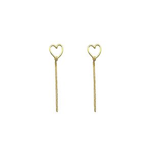 Brinco Coração Franja Veneziana Amarrada