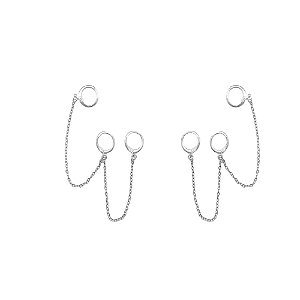 Brinco Earchain Correntinha 3 furos