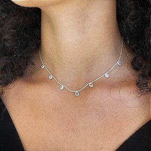 Colar Choker Tiffany Folheado a prata 925