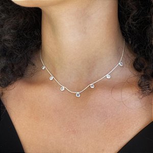 Colar Choker Tiffany Folheado a prata 925