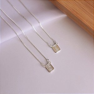 Colar Escapulário Clássico Folheado a Prata 925