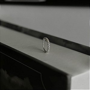 Piercing Argola Nariz Cravejada Folheado a Prata 925