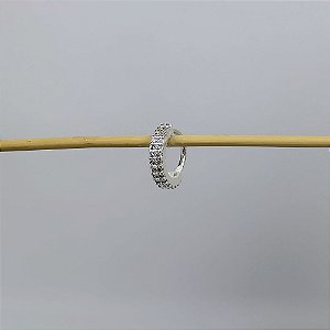 Piercing de Torção Meia Argola 2 Fileira Zircônias Folheado a Prata 925
