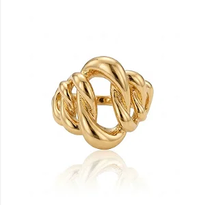 Anel Elos Orgânicos Folheado a Ouro 18k