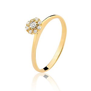 Anel Chuveiro Flor Folheado a Ouro 18k