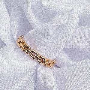 Anel Corrente Fechada Folheado a Ouro 18k