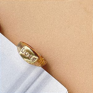 Anel Regulável Boss Folheado a Ouro 18k