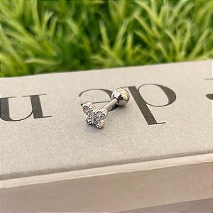 Piercing Borboleta Cravejada Arredondada