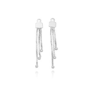 Aplique 3 Fios Pequeno Com Bola Folheado a Prata 925