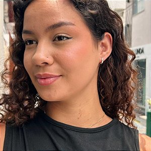 Brinco Argola Fio Liso Reto G Folheado a prata 925